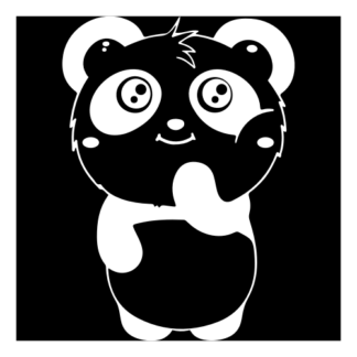 Shy Panda Decal (White)